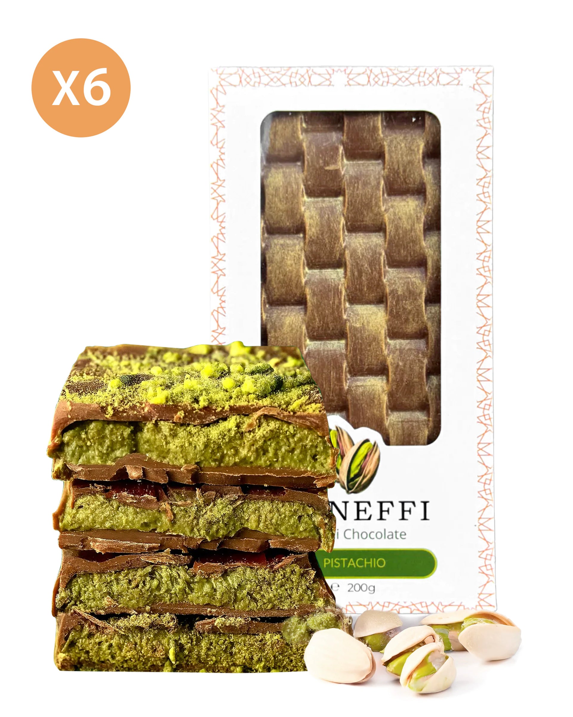 Pistachio Dubai Chocolate x6 (1.2 kg) – Kaneffi
